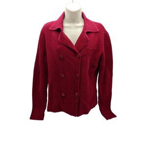 Talbots Women's Size Small Red Button-down Snap Jacket